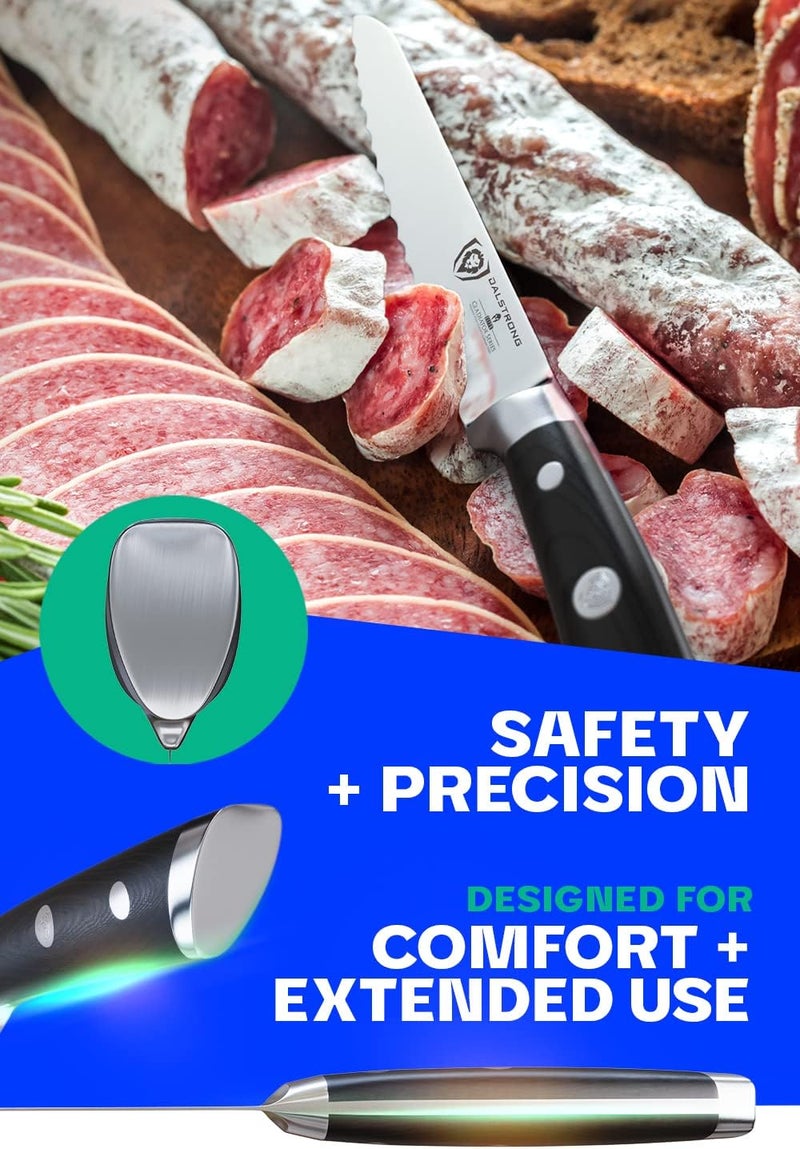 Dalstrong Serrated Utility Knife - 5.5 inch - Gladiator Series Elite - Forged High Carbon German Steel - Kitchen Knife Gift - Serrated Knife Blade - Sheath Included - NSF Certified - Image 5